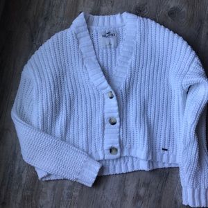 HOLLISTER White Crop Cardigan